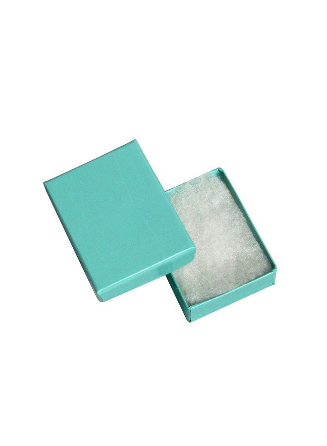 Mooca 100 Pcs Number 11 Cardboard Paper Cotton Filled Boxes Gift Case For Small Earrings/Pendants Or Gemstones 2 1/8 W X 1 5/8 D X 3/4 H In Glossy Teal Blue - Image 3