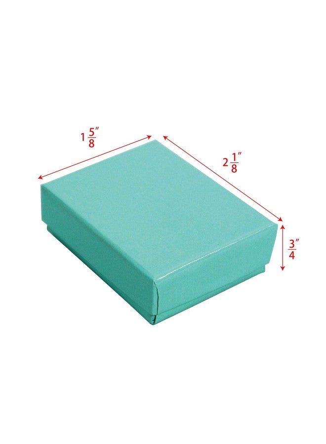 Mooca 100 Pcs Number 11 Cardboard Paper Cotton Filled Boxes Gift Case For Small Earrings/Pendants Or Gemstones 2 1/8 W X 1 5/8 D X 3/4 H In Glossy Teal Blue - Image 2