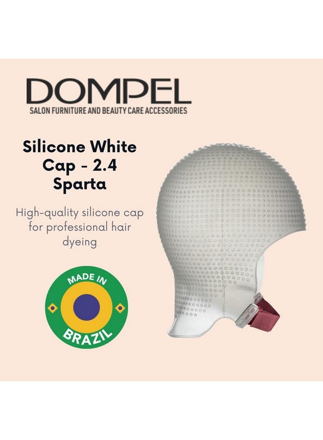 DOMPEL غطاء شعر سيليكون سبارتا 2.4K لون أبيض مع تسريحات مثالية 2400 فتحة موضوعة بشكل استراتيجي تصميم منحني لملاءمة مثالية غطاء سيليكون قابل لإعادة الاستخدام مع إبرة معدنية - Image 2