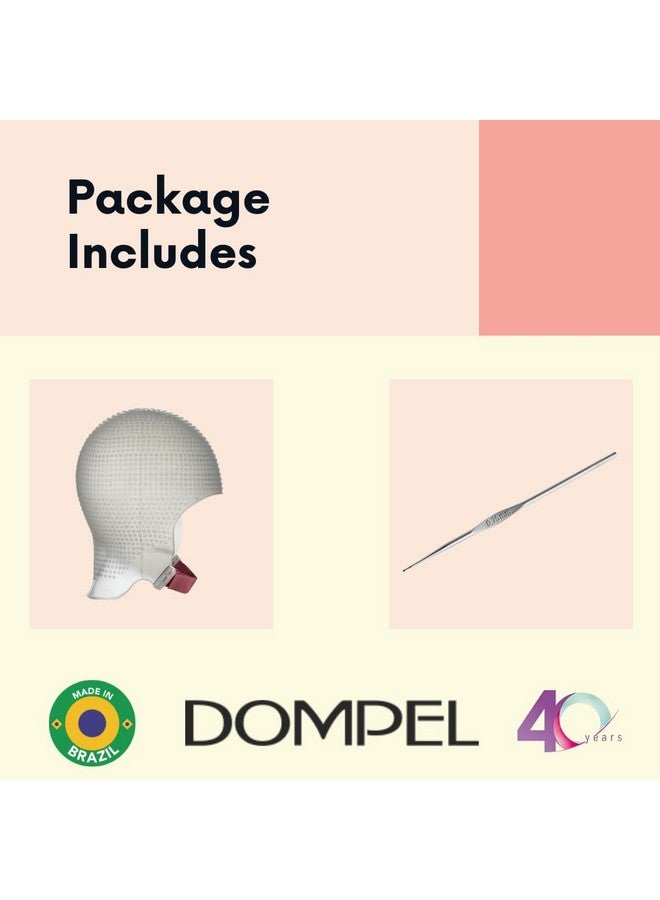 DOMPEL غطاء شعر سيليكون سبارتا 2.4K لون أبيض مع تسريحات مثالية 2400 فتحة موضوعة بشكل استراتيجي تصميم منحني لملاءمة مثالية غطاء سيليكون قابل لإعادة الاستخدام مع إبرة معدنية - Image 3