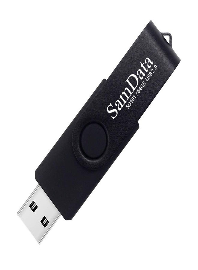 SamData 64GB USB Flash Drives 2 Pack 64GB Thumb Drives Memory Stick Jump Drive with LED Light for Storage and Backup (2 Pack Black) - Image 2