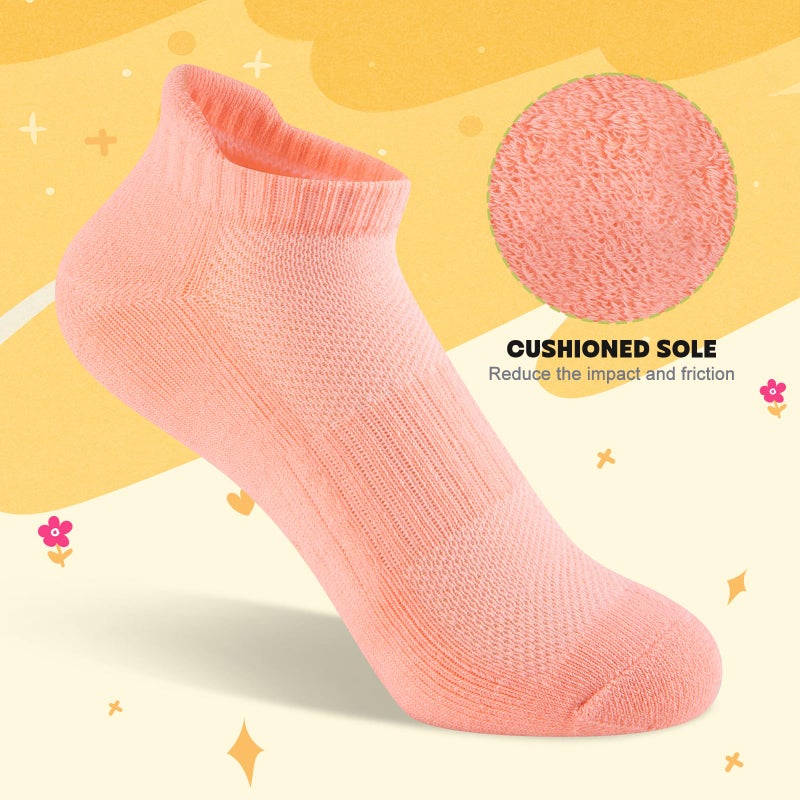 Comfoex 12 Pairs Boys Girls Socks Ankle Athletic Low Cut Short For Kids 4-7 7-10 Years Olds With Cushioned Sole - Image 2
