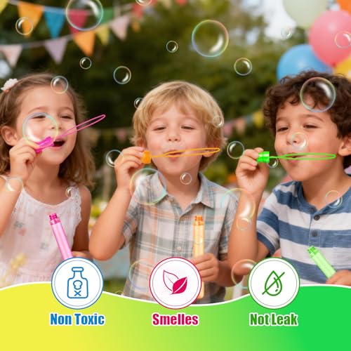 spring flower SpringFlower Bubble Wand Bubble Wands Bulk Bubble Party Favor Supply for Summer Indoor Outdoor Activities Bubble Solution Summer Toy in 6 Colors Birthday24 Pack - Image 5