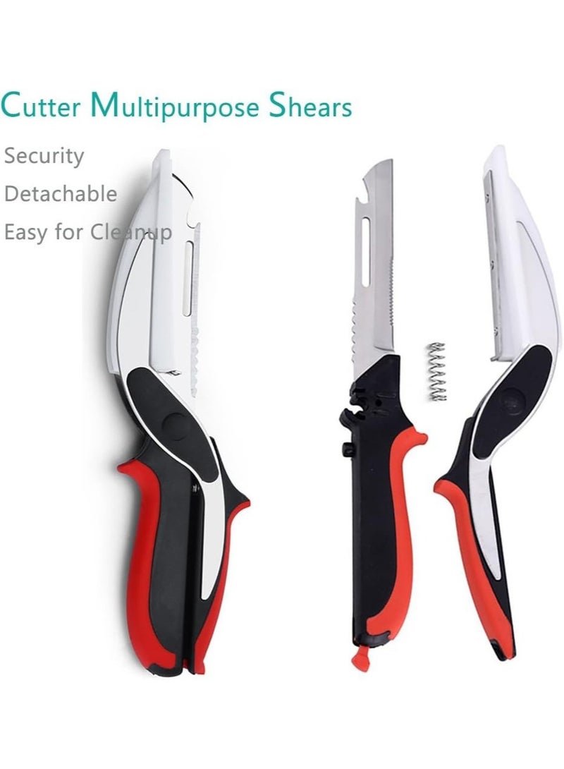Kitchen Scissors for Food – 6-in-1 Cutting Board Scissors & Knife with Locking Mechanism & Stainless Steel Blades – Multi-functional Kitchen Shears for Effortless Chopping, Slicing & Meal Prep  - Image 4