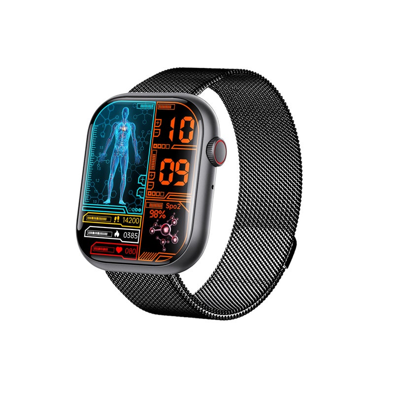 F58 Men's Women's Health Smartwatch, with 53 sports modes, a 2.1-inch full touch screen health monitor, blood sugar/blood pressure/heart rate/uric acid/blood oxygen/sleep/body temperature/HRV - Image 1