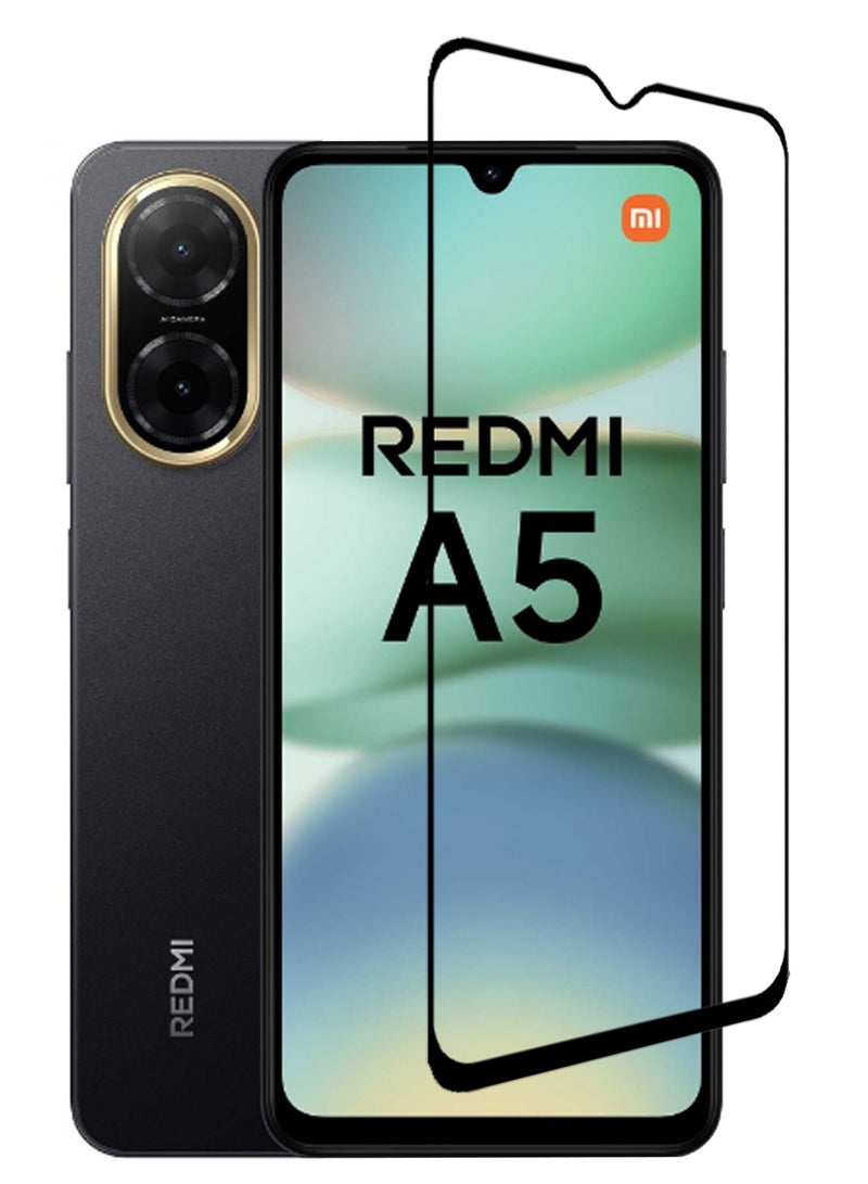 For Xiaomi Redmi A5 4G - Tempered Glass Screen Protector - Advanced Border-Less Full Edge to Edge ,Shatterproof , High Responsiveness , Higher Transparency , Quick to Install ,Anti-scratch and Bubble-free Screen Protector - Black - Image 1
