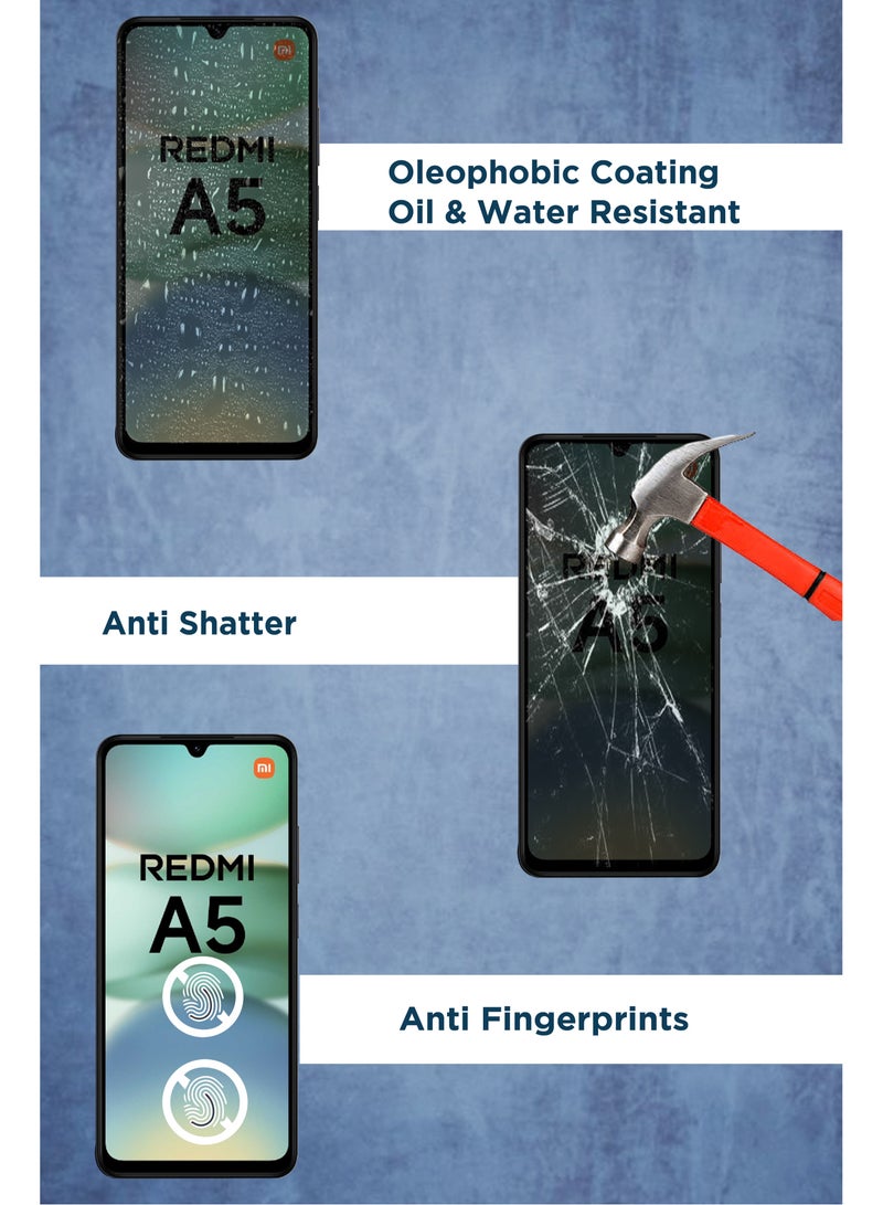 For Xiaomi Redmi A5 4G - Tempered Glass Screen Protector - Advanced Border-Less Full Edge to Edge ,Shatterproof , High Responsiveness , Higher Transparency , Quick to Install ,Anti-scratch and Bubble-free Screen Protector - Black - Image 4