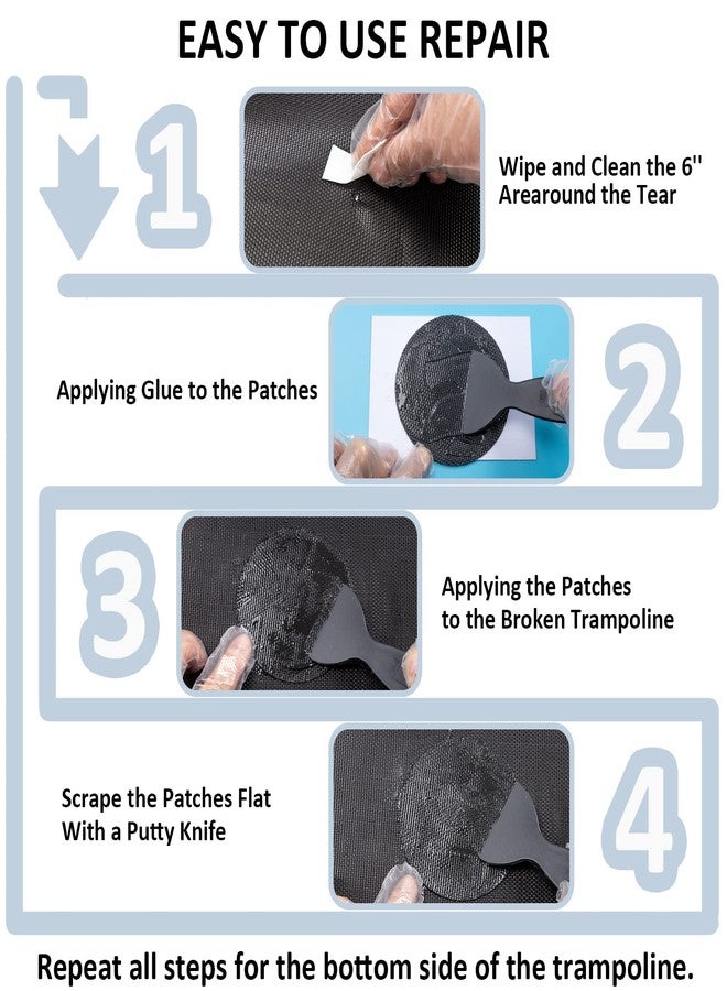 ifeolo Hareyou Trampoline Patch Repair Kit 4 inch Circle On Patches | Repair Trampoline Mat Tear or Hole - Pack of 4 - Image 3