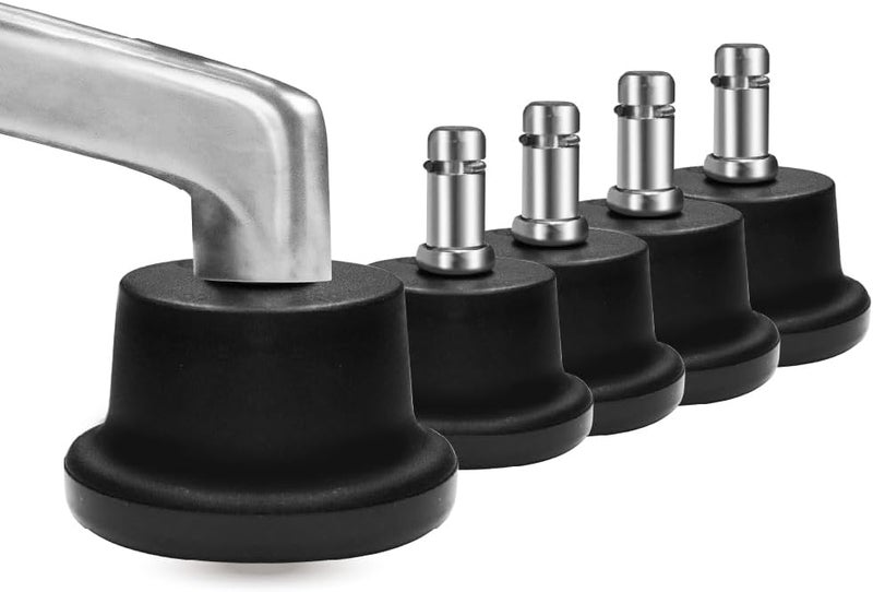 AXL Low Profile Bell Glides Replacement Office Chair Stool Swivel Caster to Fixed Stationary Castors - Set of 5 Pack (Low-Height 37mm/1.45 inch) - Image 1