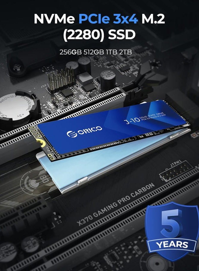Orico أوركو NVMe SSD 1TB M.2 مع مبرد، حتى 3100MB/s PCIe Gen3x4 2280 قرص صلب داخلي من الحالة الصلبة، ذاكرة تخزين مؤقت SLC 3D NAND، متوافق مع أجهزة الكمبيوتر المحمولة وأجهزة الكمبيوتر المكتبية -J10 - Image 5