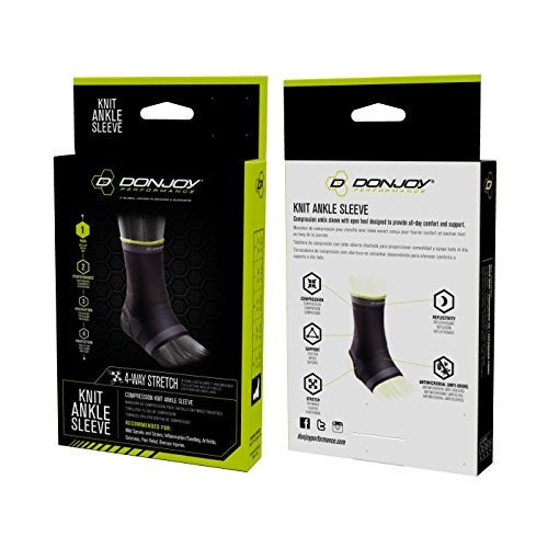 DonJoy Performance Knit Ankle Sleeve - Lightweight and Low-Profile Compression Ankle sleeve Ideal for Mild Ankle Sprains, Strains, Inflammation, Arthritis, and Soreness - Large - Image 2