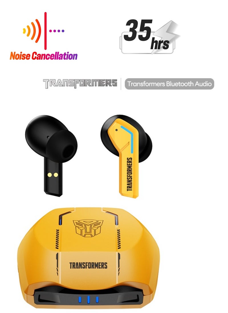 TRANSFORMERS - Transformers TF-T06 TWS Wireless Headphones Bluetooth 5.3 Bumblebee Yellow Game Sports，Intelligent Noise Reduction, Low Latency , HIFI Stereo Sound, 35 Hours Playtime, Suitable For All Models - Image 1