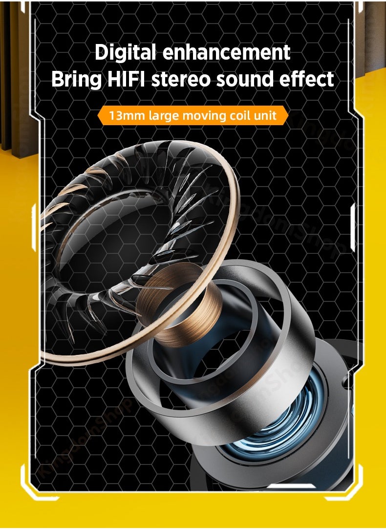 TRANSFORMERS - Transformers TF-T06 TWS Wireless Headphones Bluetooth 5.3 Bumblebee Yellow Game Sports，Intelligent Noise Reduction, Low Latency , HIFI Stereo Sound, 35 Hours Playtime, Suitable For All Models - Image 1