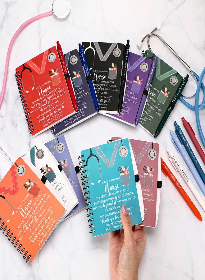 Jetec 20 Sets 2025 Nurse Appreciation Gift Nurse Practitioner Week Nursing Team Thank You Gifts Inspirational Spiral Notebook Journal with Sticky Note Notepad Ballpoint Pen Bulk (Healing Colors) - Image 5