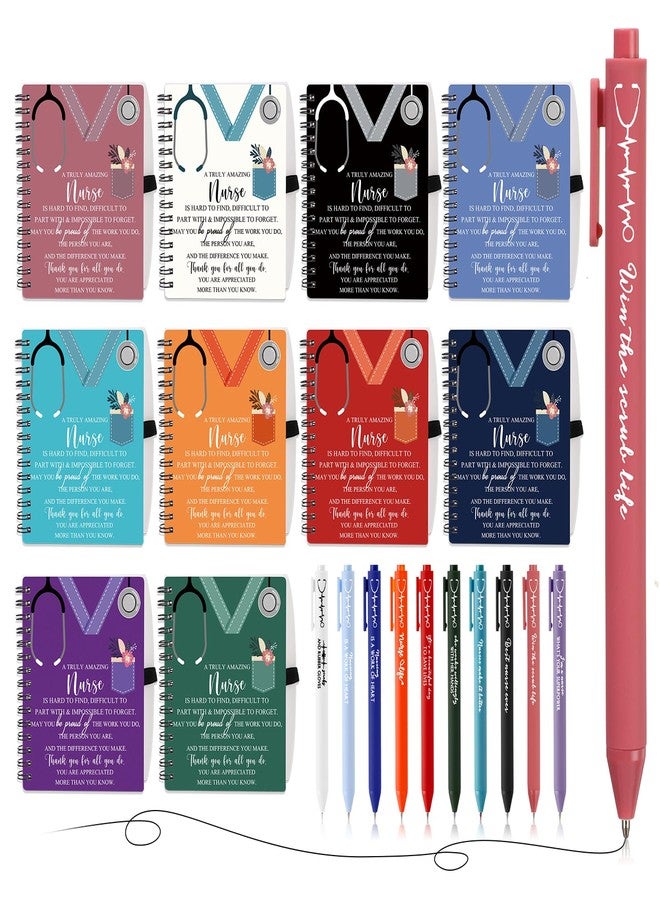 Jetec 20 Sets 2025 Nurse Appreciation Gift Nurse Practitioner Week Nursing Team Thank You Gifts Inspirational Spiral Notebook Journal with Sticky Note Notepad Ballpoint Pen Bulk (Healing Colors) - Image 1