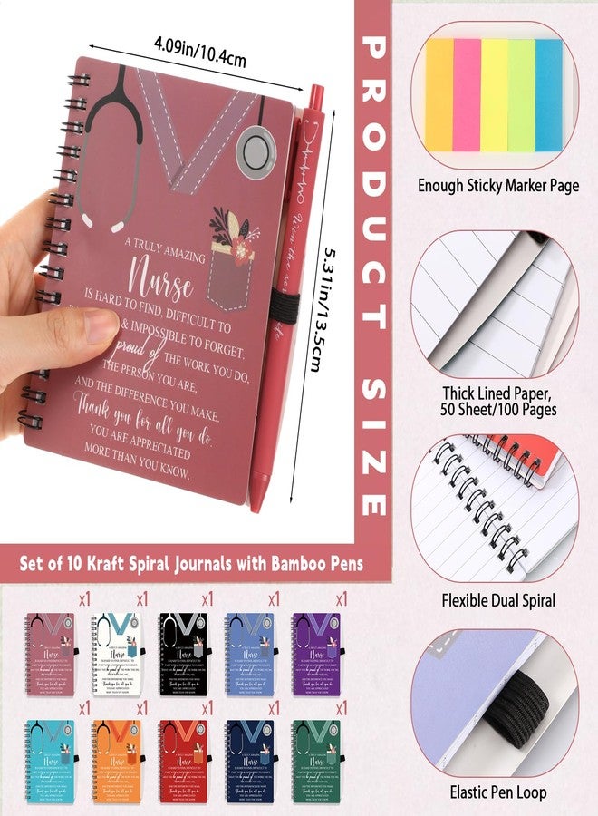 Jetec 20 Sets 2025 Nurse Appreciation Gift Nurse Practitioner Week Nursing Team Thank You Gifts Inspirational Spiral Notebook Journal with Sticky Note Notepad Ballpoint Pen Bulk (Healing Colors) - Image 2