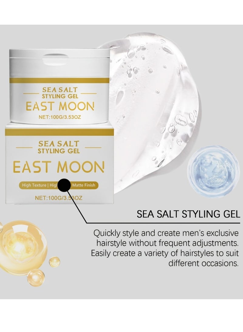 East Moon 100ml Sea Salt Styling Gel Hair Styling Cream for Volume and Thickness Saltwater Spray Beach Wave Spray Increase Hair Shine Subtle Hold and Natural Shine Hair Texturizing Hair Gel - Image 2
