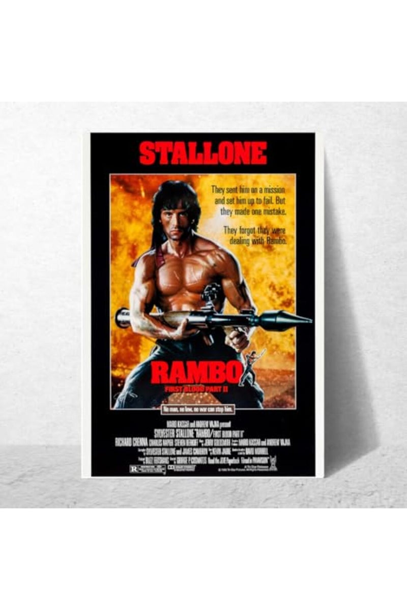 GRAY WALL ALAYRA - Rambo : First Blood Movie Poster For Room & Office (13 Inch X 19 Inch, Rolled) - Image 2