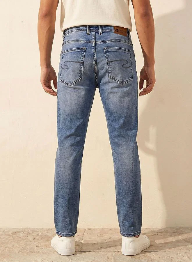 Lee Cooper BLUE Lee Cooper Men Regular Fit Soft Touch Jeans for Men | Best Price UAE