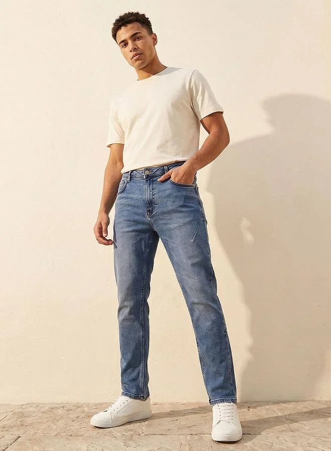 Lee Cooper BLUE Lee Cooper Men Regular Fit Soft Touch Jeans for Men | Best Price UAE