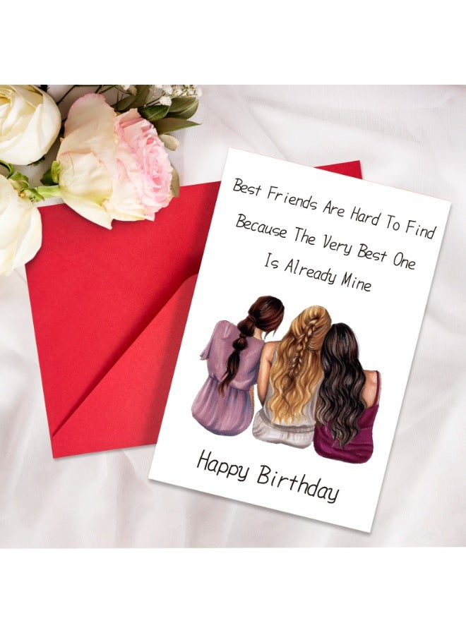 مجموعة بطاقات معايدة عيد ميلاد للصديقات المقربات (5 قطع) مع أظرف - مجموعة بطاقات معايدة عيد ميلاد للصداقة والأخت - Image 3