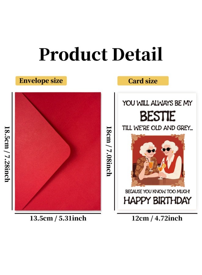 مجموعة بطاقات معايدة عيد ميلاد للصديقات المقربات (5 قطع) مع أظرف - مجموعة بطاقات معايدة عيد ميلاد للصداقة والأخت - Image 5