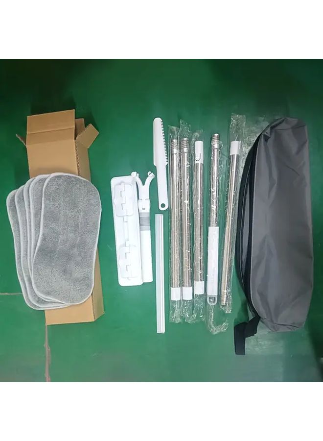 Extended Pole Glass Cleaner With 5 Extension Rods And 5 Microfiber Cloths - Image 1