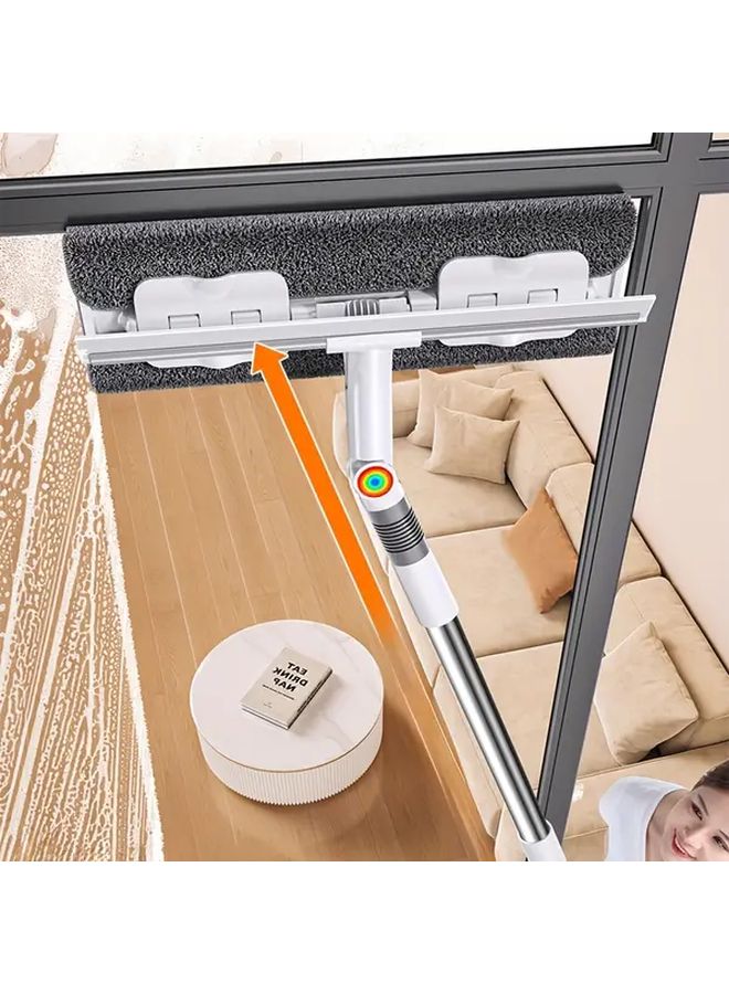 Extended Pole Glass Cleaner With 5 Extension Rods And 5 Microfiber Cloths - Image 2