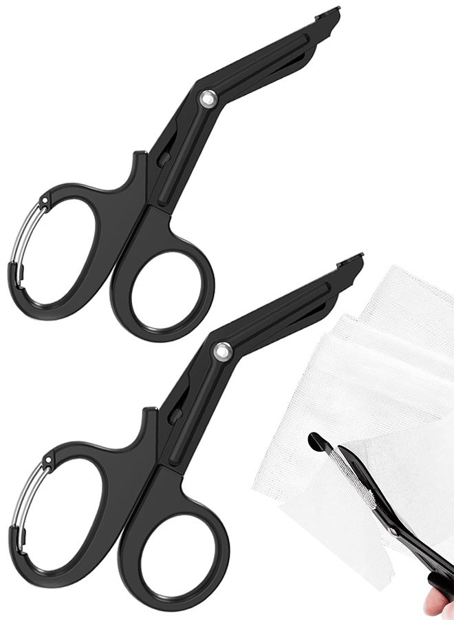 2Pcs Safety Bandage Scissors Tough Cut Scissors Trauma Shears Nurse Accessories for Nurses First Aid Medical Paramedic Emergency EMT Physicians Doctors (Small Scissors 7.5") - Image 1
