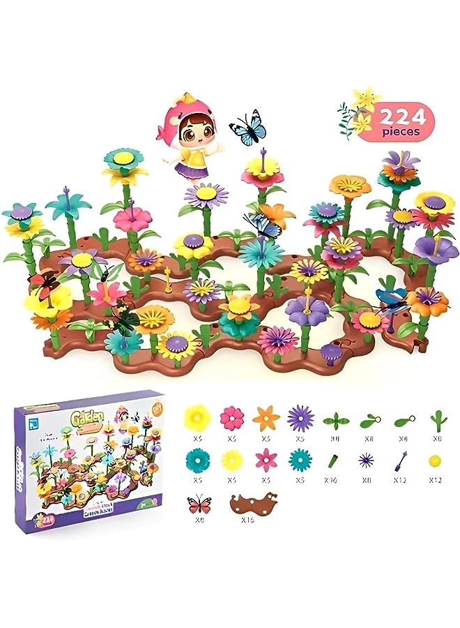 IAF Colored Flowers Assembling (224) pcs, Development Thinking for Toddlers Kids, Early Learning Toys, for Age 3+ Year Old, Fun & Perfect Gift - Image 1