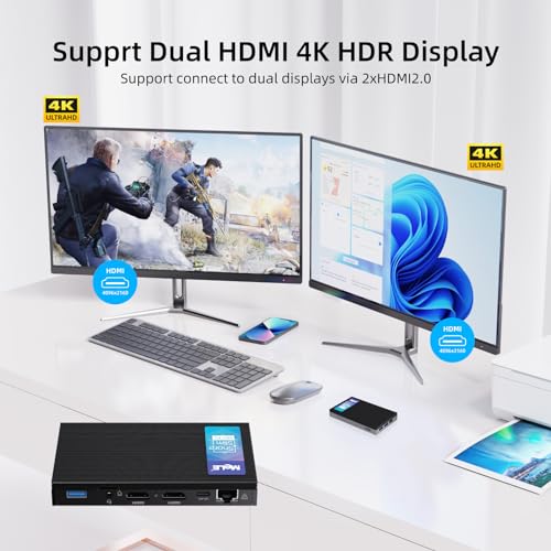 Mele كمبيوتر ميني بدون مروحة MeLE Quieter3Q الجيل 11 N5105 16GB 512GB، كمبيوتر صغير خدمة سطح المكتب مع USB-C PD، إيثرنت جيجابت، HDMI مزدوج 4K، تشغيل تلقائي، دعم PXE M.2 SSD - Image 4