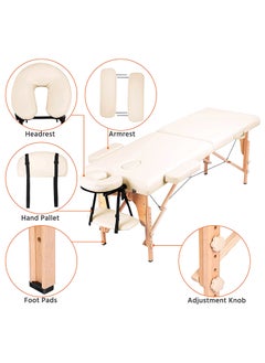 IOLITE Folding Beauty Bed 95cm length 19cmX74cm width Professional Portable Spa Massage Tables Foldable with Bag Salon Portable Massage Bed Foldable Massage Tables with Pillow SPA Bed Wooden Frame  SPA Salon Tattoo Massage Therapeutic Treatment Massage Adjustable Table  - Image 3