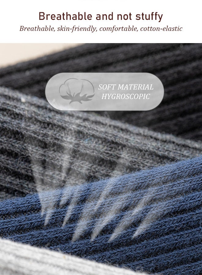 جوارب قطنية نقية، جوارب قطنية مريحة وجيدة التهوية للرجال، عبوة من 5 أزواج، مثالية للارتداء اليومي والرياضي والترفيهي. تمتص الرطوبة، ومناسبة لجميع المواسم، مع مجموعة متنوعة من أنماط الخطوط الملونة لملابس العمل الكاجوال. - Image 4