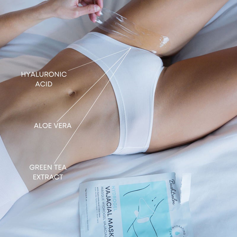 Bushbalm Hydrogel Vajacial Mask - Hydrating Mask with Hyaluronic Acid and Aloe Vera to Cool and Soothe Skin Post-Hair Removal, 1 Full Masks Set - Image 3