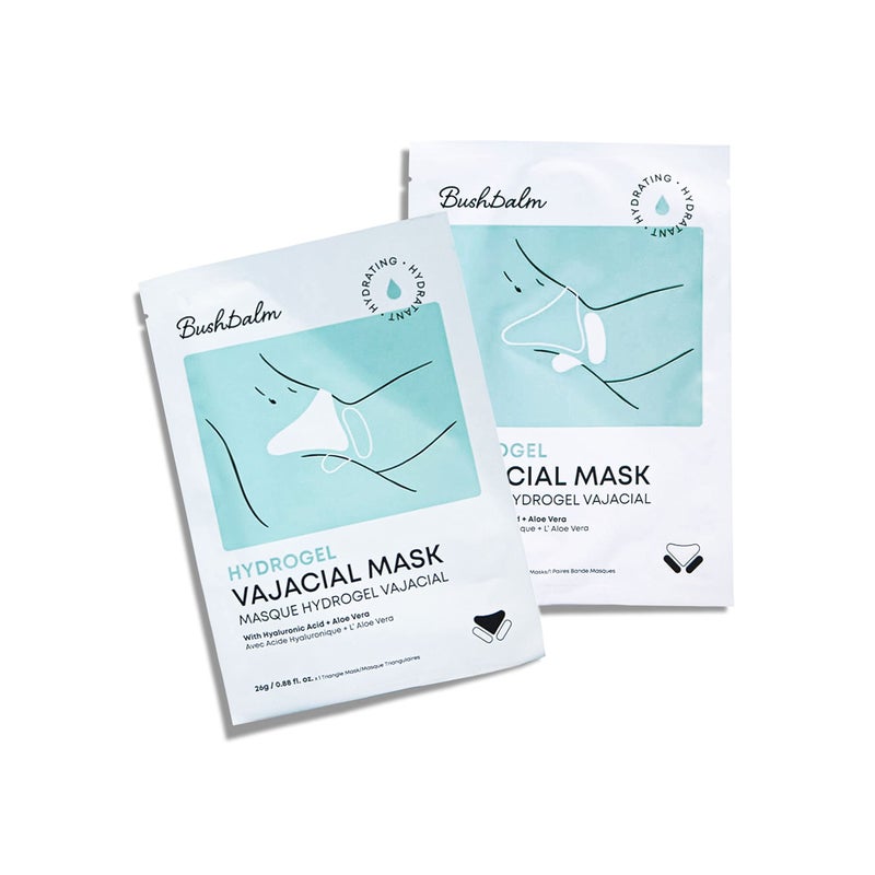 Bushbalm Hydrogel Vajacial Mask - Hydrating Mask with Hyaluronic Acid and Aloe Vera to Cool and Soothe Skin Post-Hair Removal, 1 Full Masks Set - Image 1