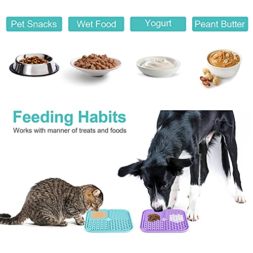 LUKITO 3PCS Licking Mat for Dogs & Cats with Suction Cups, Dog Peanut Butter Lick Pads for Anxiety Relief & Boredom Reducer, Slow Feeder Dog Bowls, Perfect for Bathing, Grooming and Training - Image 3