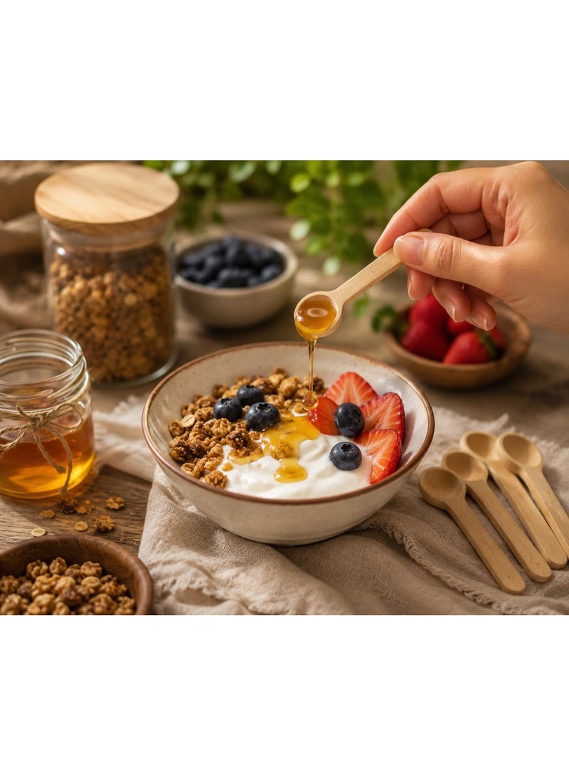 Small Wooden Spoon Set - 6 Pcs Natural Mini Wooden Spoons for Salt, Spices, Coffee, Jam, Condiments, Honey, Sugar, and Kitchen Use - Image 4