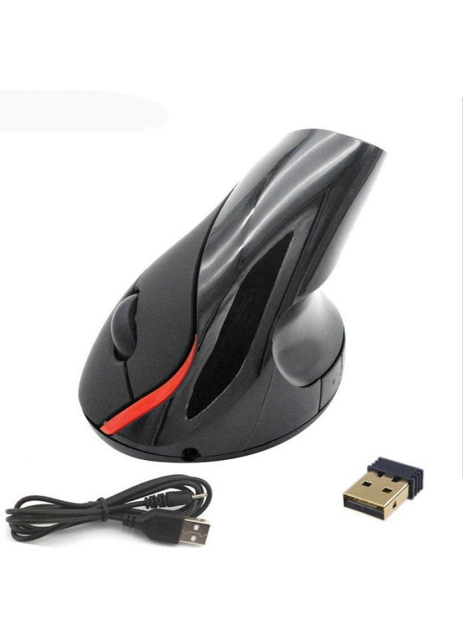 Custom Vertical Charging Wireless Mouse Bluetooth Photoelectric Upright Ergonomic Bowl Mouse-Color:Black