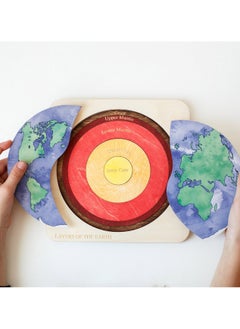 General Explore the Earth Layer Puzzle Puzzle Montessori Wooden Multi-Layer Early Learning Toy for Kids  - Image 2