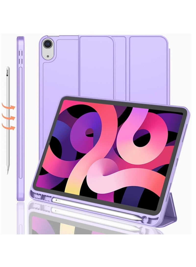 MIGOFAST IPad Air 11 Inch Case M2 2024  iPad Air 5th/4th Generation Case 2022/2020 10.9 Inch with Pencil Holder, Trifold Stand Smart Case  Purple - Image 1