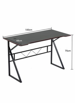 AGD Computer Gaming Table, Computer Workstation, K-Shaped Home Office Desk 100*48*75cm Black  - Image 3