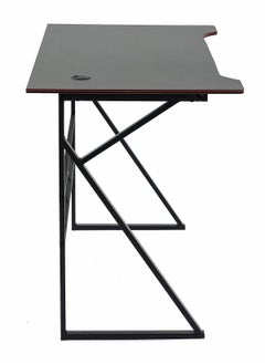 AGD Computer Gaming Table, Computer Workstation, K-Shaped Home Office Desk 100*48*75cm Black  - Image 4