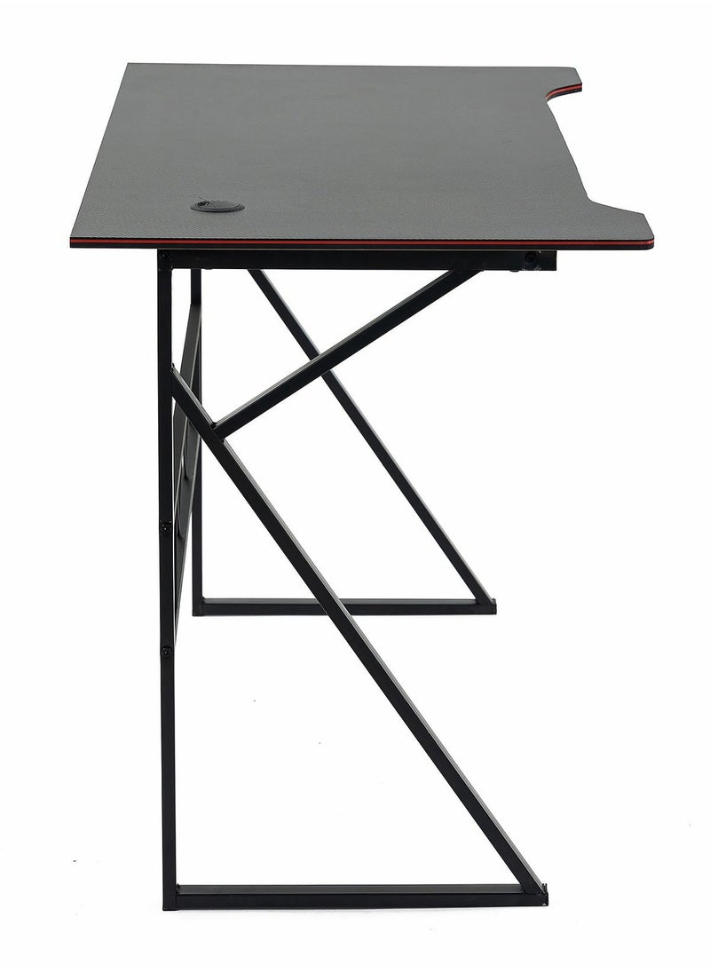 AGD Computer Gaming Table, Computer Workstation, K-Shaped Home Office Desk 100*48*75cm Black  - Image 4