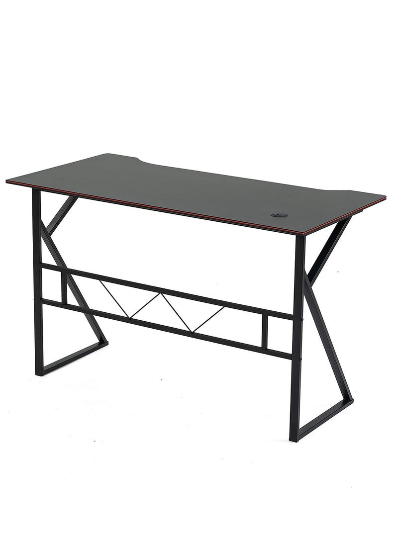 AGD Computer Gaming Table, Computer Workstation, K-Shaped Home Office Desk 100*48*75cm Black  - Image 5