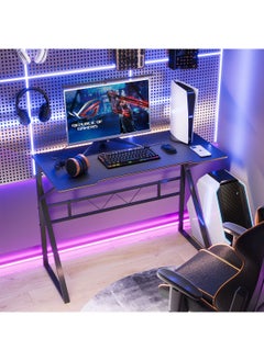AGD Computer Gaming Table, Computer Workstation, K-Shaped Home Office Desk 100*48*75cm Black  - Image 1