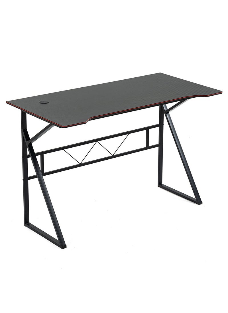 AGD Computer Gaming Table, Computer Workstation, K-Shaped Home Office Desk 100*48*75cm Black  - Image 2