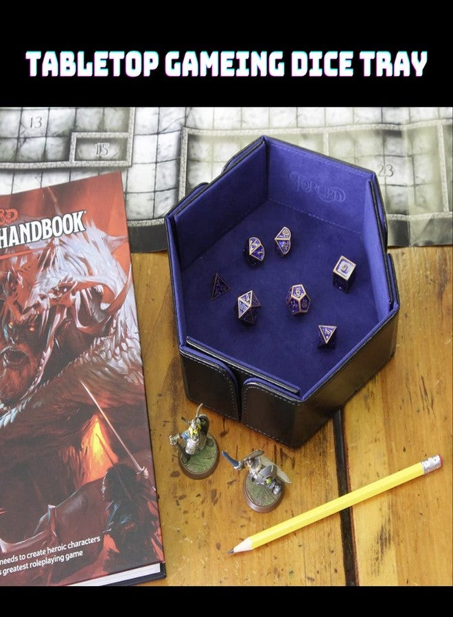 Forged Dice Co. 6.5 Inch Magnetic Folding Dice Tray - Portable, Quiet, Durable Metal Dice Tray for D&D, DND, or Any Dice Game - Black - Image 5
