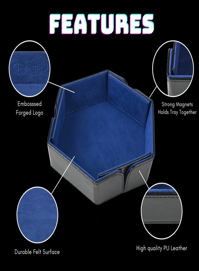 Forged Dice Co. 6.5 Inch Magnetic Folding Dice Tray - Portable, Quiet, Durable Metal Dice Tray for D&D, DND, or Any Dice Game - Black - Image 4