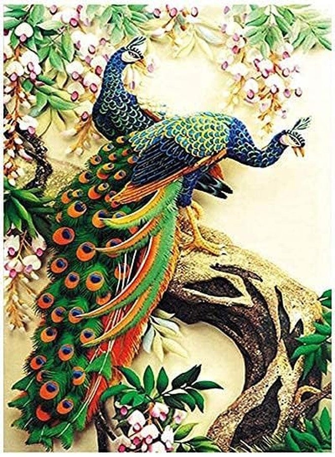 Abhsant 5D Diamond Painting Kit, 12x16inch Diamond Painting Kit for Adults & Kids, Very Suitable for Home Leisure and Wall Decoration, Gift for Kids and Adults (Peacocks) - Image 1