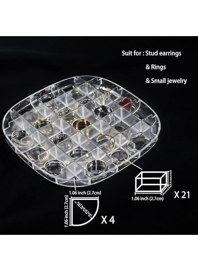 Transparent Plastic Jewelry Storage Box with Multiple Compartments – Small Organizer for Earrings, Rings & Accessories with Secure Lid - Image 3